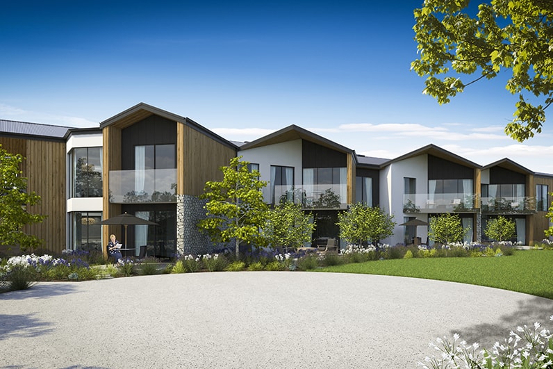 Apartment exterior view Apartments Gallery Aspiring Lifestyle Retirement Village Wanaka New Zealand min